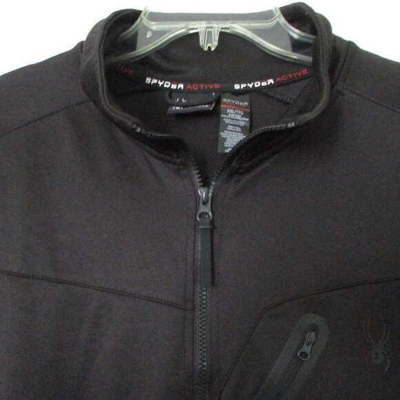 Spyder Active ProWeb Mens L/S Full Zip 3-Pocket Black Windbreaker NWOT - XXL - Picture 2 of 3